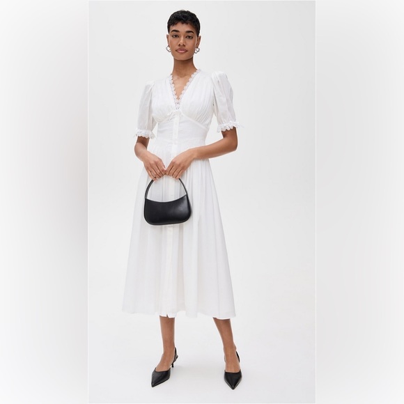 Reformation White Cotton Blend Ketra Dress, NWT - Picture 4 of 9